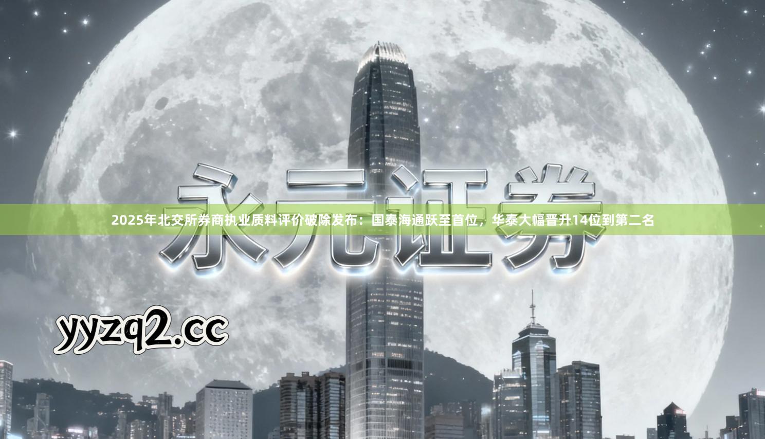 2025年北交所券商执业质料评价破除发布：国泰海通跃至首位，华泰大幅晋升14位到第二名
